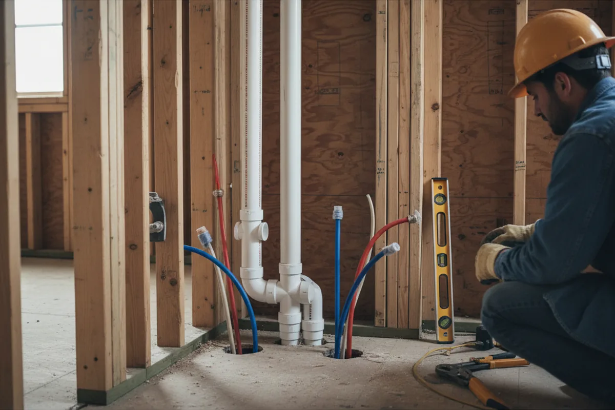 Drain and supply rough-in during Garbage Disposal Repair in Louisburg
